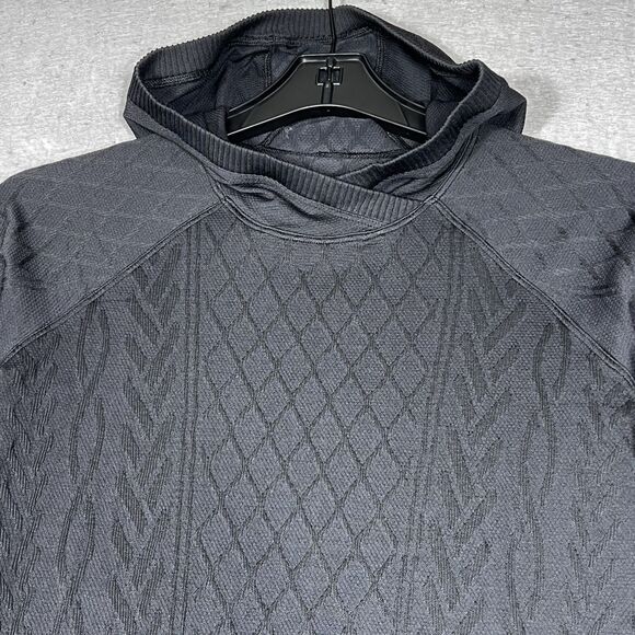 Lululemon Rest Less Pullover Hoodie Shirt Womens Size 8 Black Textured Stretch - Picture 2 of 9
